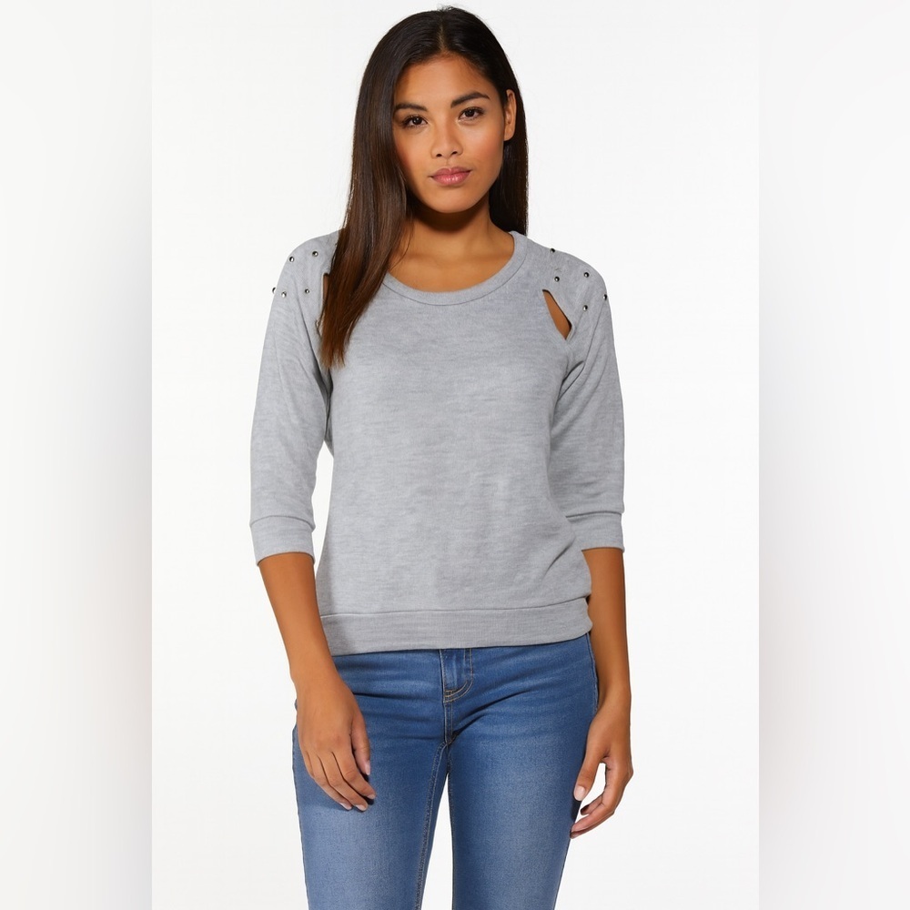 Blue Planet Grey Short Sleeve Top Small